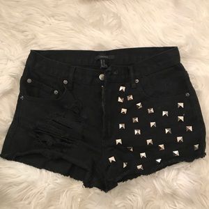 Studded black shorts